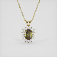 1.11 Ct. Greenish Brown Andalusite Pendant, 18K Yellow Gold 1