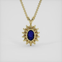 5.61 Ct. Blue Sapphire Pendant, 18K Yellow Gold 4