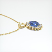 3.77 Ct. Blue Sapphire Pendant, 18K Yellow Gold 3