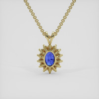 3.20 Ct. Blue Sapphire Pendant, 18K Yellow Gold 4
