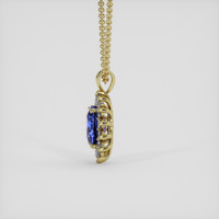 5.04 Ct. Blue Sapphire Pendant, 18K Yellow Gold 3