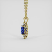 4.10 Ct. Blue Sapphire Pendant, 18K Yellow Gold 3
