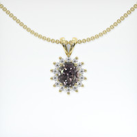 0.82 Ct. Brown Sapphire Pendant, 18K Yellow Gold 1
