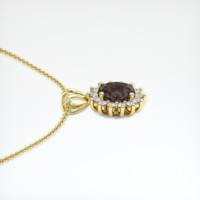 0.82 Ct. Brown Sapphire Pendant, 18K Yellow Gold 3