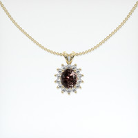 0.85 Ct. Brown Sapphire Pendant, 18K Yellow Gold 1