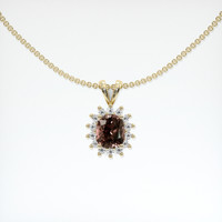 0.77 Ct. Brown Sapphire Pendant, 18K Yellow Gold 1