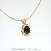 0.77 Ct. Brown Sapphire Pendant, 18K Yellow Gold 2
