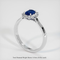 1.03 Ct. Blue Sapphire Ring, Platinum 950 2