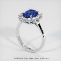 2.18 Ct. Blue Sapphire Ring, Platinum 950 2