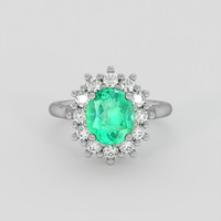 2.41 Ct. Emerald Ring, Platinum 950 1