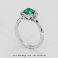 0.76 Ct. Emerald Ring, Platinum 950 2