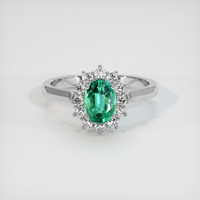 0.86 Ct. Emerald Ring, Platinum 950 1