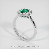 0.86 Ct. Emerald Ring, Platinum 950 2