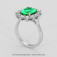 2.14 Ct. Emerald Ring, Platinum 950 2