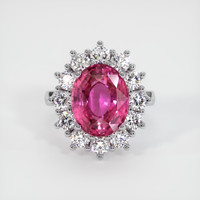 8.00 Ct. Purplish Pink Sapphire Ring, Platinum 950 1