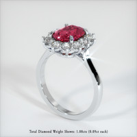 3.10 Ct. Reddish Pink Sapphire Ring, Platinum 950 2