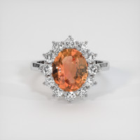 2.83 Ct. Padparadscha Sapphire Ring, Platinum 950 1