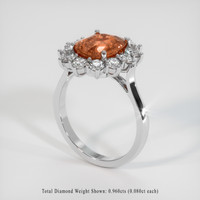2.83 Ct. Padparadscha Sapphire Ring, Platinum 950 2