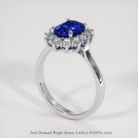 1.73 Ct. Blue Sapphire Ring, Platinum 950 2