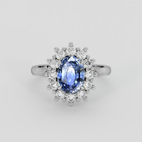 1.97 Ct. Bi Color / Parti Sapphire Ring, Platinum 950 1