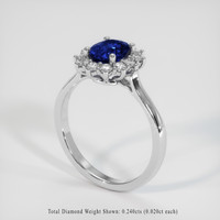 1.00 Ct. Sapphire Ring, Platinum 950 2