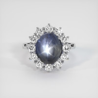 8.03 Ct. Greyish Blue Sapphire Ring, Platinum 950 1