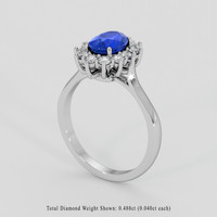 2.02 Ct. Blue Sapphire Ring, Platinum 950 2