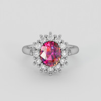 2.52 Ct. Purplish Pink Sapphire Ring, Platinum 950 1