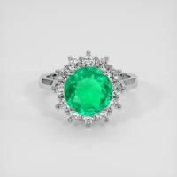 2.71 Ct. Emerald Ring, Platinum 950 1