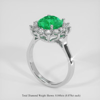 2.71 Ct. Emerald Ring, Platinum 950 2