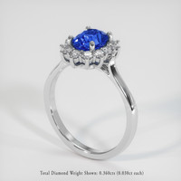 1.52 Ct. Blue Sapphire Ring, Platinum 950 2