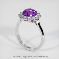 3.09 Ct. Purple Sapphire Ring, Platinum 950 2