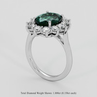 5.47 Ct. Bluish Green Sapphire Ring, Platinum 950 2