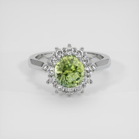 3.44 Ct. Green Sapphire Ring, Platinum 950 1