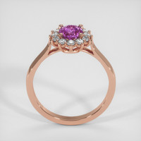 0.75 Ct. Pinkish Purple Sapphire Ring, 14K Rose Gold 3