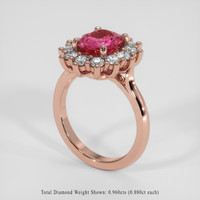 3.10 Ct. Reddish Pink Sapphire Ring, 14K Rose Gold 2