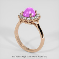 3.24 Ct. Pink Sapphire Ring, 14K Rose Gold 2