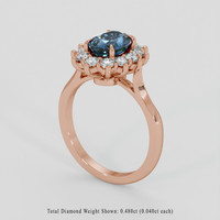 1.76 Ct. Greenish Blue Sapphire Ring, 14K Rose Gold 2