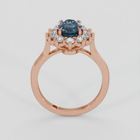 1.76 Ct. Greenish Blue Sapphire Ring, 14K Rose Gold 3
