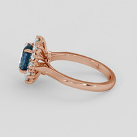 1.76 Ct. Greenish Blue Sapphire Ring, 14K Rose Gold 4