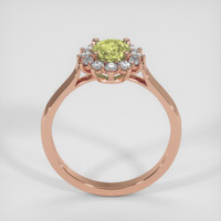 0.93 Ct. Greenish Yellow Sapphire Ring, 14K Rose Gold 3