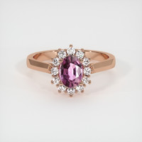 1.02 Ct. Pinkish Purple Sapphire Ring, 14K Rose Gold 1
