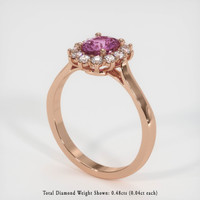 1.02 Ct. Pinkish Purple Sapphire Ring, 14K Rose Gold 2