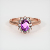1.04 Ct. Purple Sapphire Ring, 14K Rose Gold 1