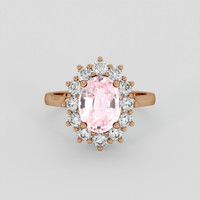3.21 Ct. Pink Sapphire Ring, 18K Rose Gold 1