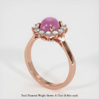 2.88 Ct. Reddish Pink Sapphire Ring, 18K Rose Gold 2