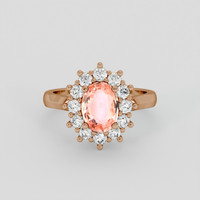 1.36 Ct. Padparadscha Sapphire Ring, 18K Rose Gold 1