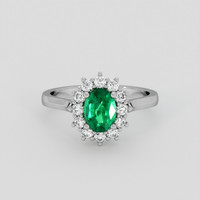 0.82 Ct. Emerald Ring, Silver 1