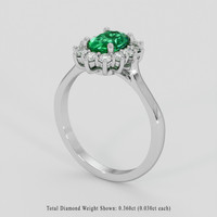 0.82 Ct. Emerald Ring, Silver 2