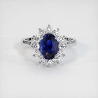 1.60 Ct. Blue Sapphire Ring, 10K White Gold 1